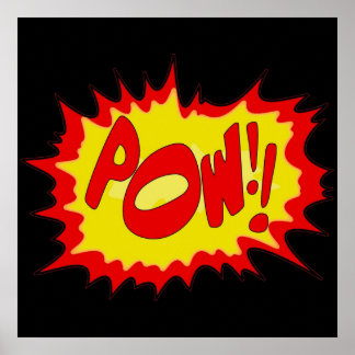 Poster Superhero Pow Sound Effet Comic Bruits et sons