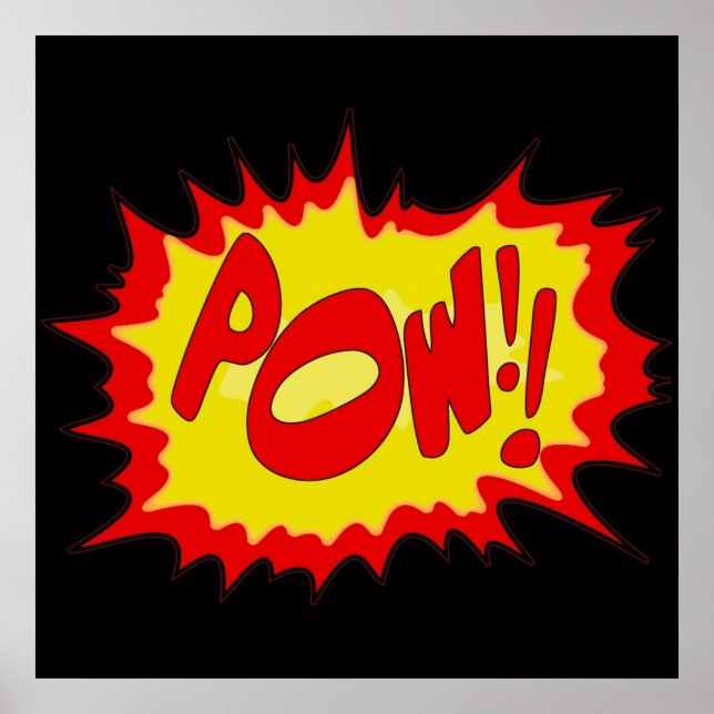 Poster Superhero Pow Sound Effet Comic Bruits et sons (Devant)