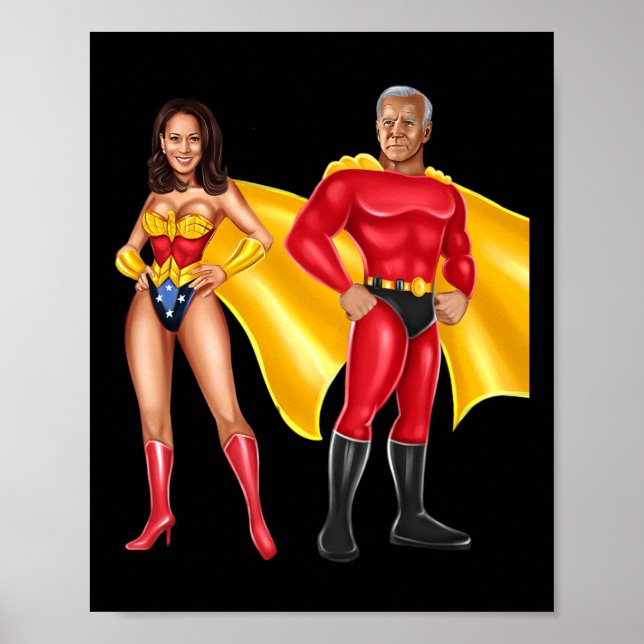 Poster Superheroes Biden &amp; Kamala Harris 2021 (Devant)