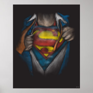 Poster Superman   Esquisse de révélation de la poitrine c