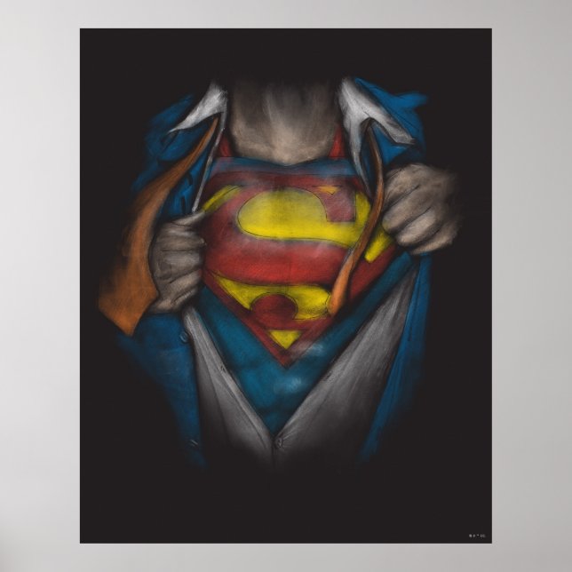 Poster Superman | Esquisse de révélation de la poitrine c (Devant)