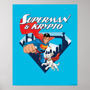 Poster Superman & Krypto Soar