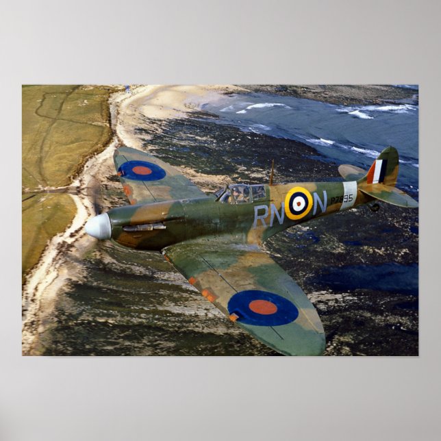 Poster Supermarine Spitfire - Photographie de l'aviation  (Devant)