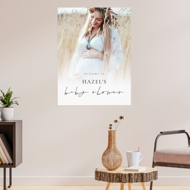Poster Superposition photo Boho simple Bienvenue au Baby  (Salon 3)