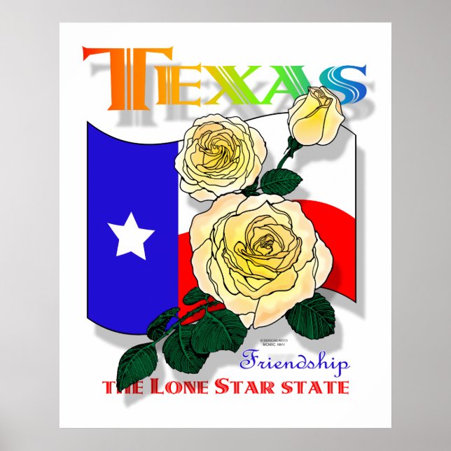 Poster Superposter rose du Texas (Devant)