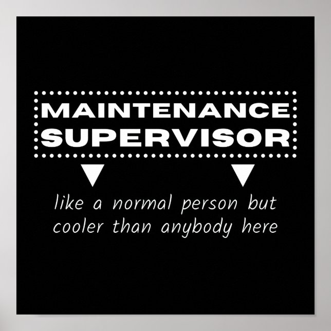 Poster Superviseur de maintenance, drôle de slogan de tra (Devant)