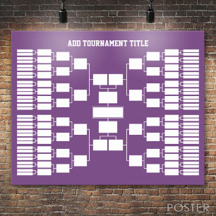 Poster Support de tournoi sportif pour 64 équipes violet