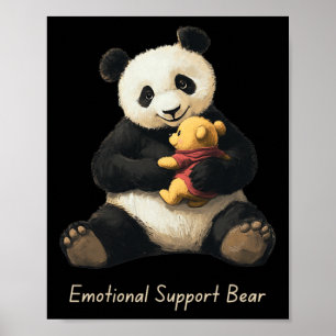 Poster Support Émotionnel Ours Panda Tenant Un Ours Mélan