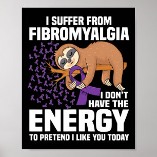 Poster Support Purple Ribbon Warrior Fibromyalgia