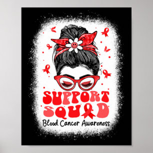 Poster Support Squad Messy Bun Butterfly Red Ribbon Blood