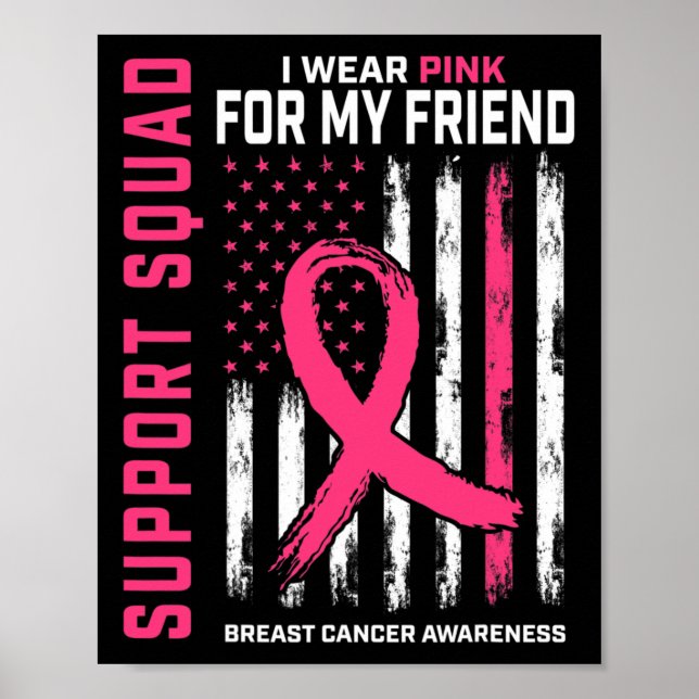 Poster Support Squad Wear Pink Friend Breast Cancer Aware (Devant)