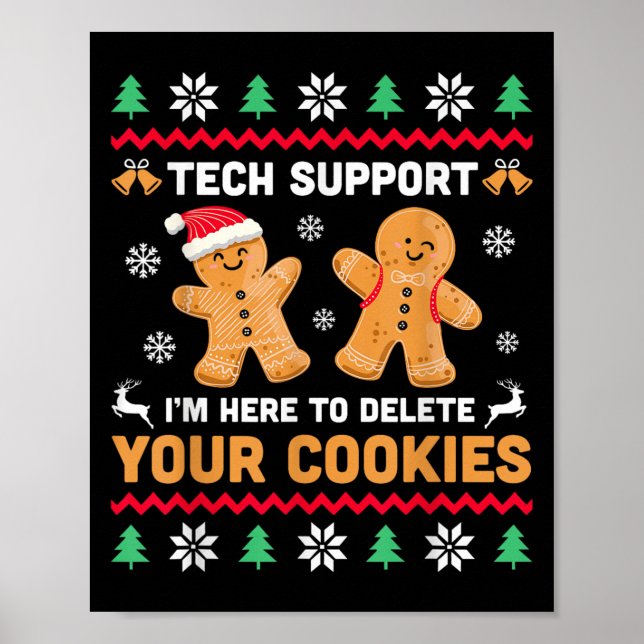 Poster Support Technique De Noël Ici Pour Supprimer Cooki (Devant)