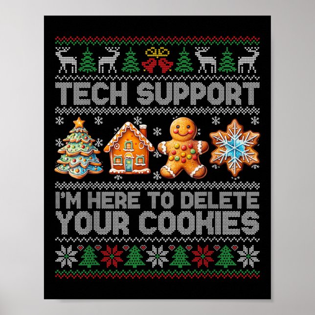 Poster Support Technique De Noël Ici Pour Supprimer Les C (Devant)