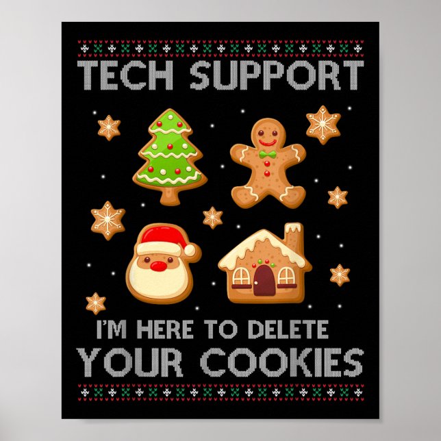 Poster Support Technique De Noël Ici Pour Supprimer Les C (Devant)