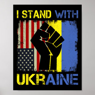 Poster Support Ukraine I Stand With Ukraine Ukrainian Fla