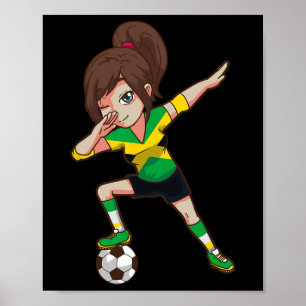 Poster Supportrice de football Jamaïcaine Drapeau Jamaïca