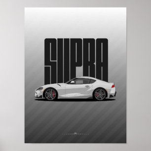 Poster Supra MK5 - Voiture de sport en argent