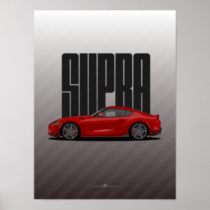 Poster Supra MK5 - Voiture de sport rouge