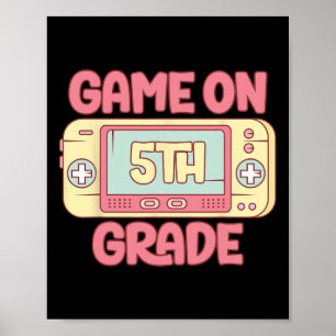 Poster Sur 5e année jeu vidéo cool retour à l'école des e