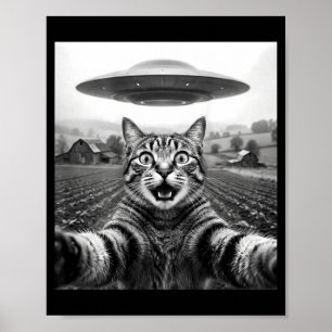 Poster Sur Chat De Dos Selfie Alien Ufo