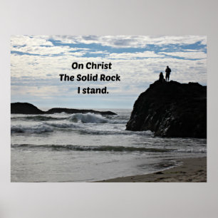 Poster Sur Christ le Rocher Solide je me tiens !