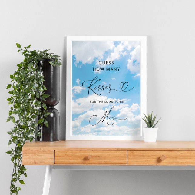 Poster Sur Cloud Neuf 9 Combien De Baisers Fête des marié (Créateur téléchargé)