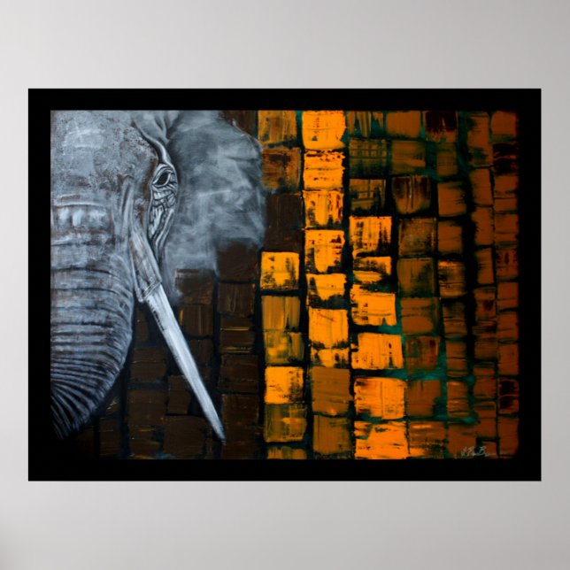 Poster sur éléphant personnalisable (Devant)
