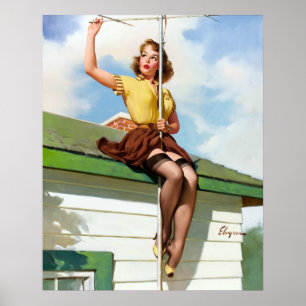 Poster Sur la broche du toit