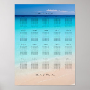 Poster Sur la carte des sièges de la plage