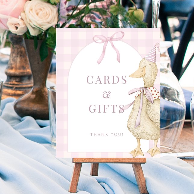 Poster sur la carte-symbole Pink One Silly Goose C (Pink One Silly Goose Cards Gifts Sign Poster)