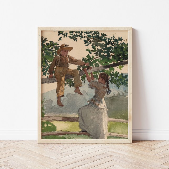 Poster Sur la clôture | Winslow Homer (Créateur téléchargé)