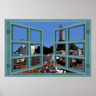 Poster sur la fenêtre Tour Coit