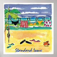 Poster sur la plage