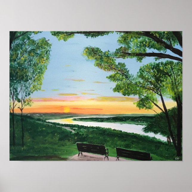 Poster sur la scène de l'Ohio River (Devant)