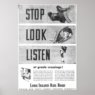 Poster sur la sécurité ferroviaire de Long Island