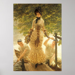 Poster Sur la Tamise par James Tissot, Réalisme Vintage