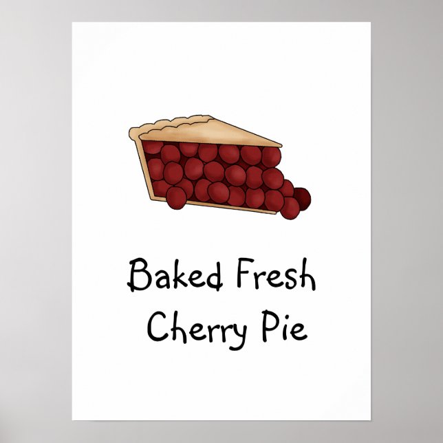 Poster sur la tarte aux cerises fraîches cuites (Devant)