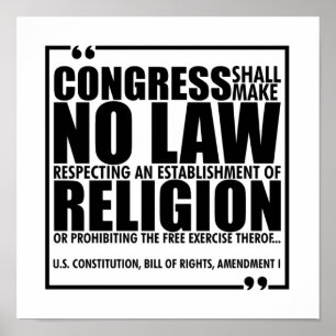 Poster sur l'absence de lois religieuses