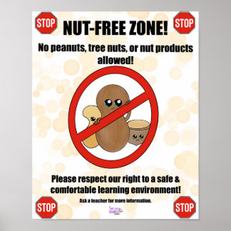 Poster sur l'allergie aux arachides / noix d'arbre