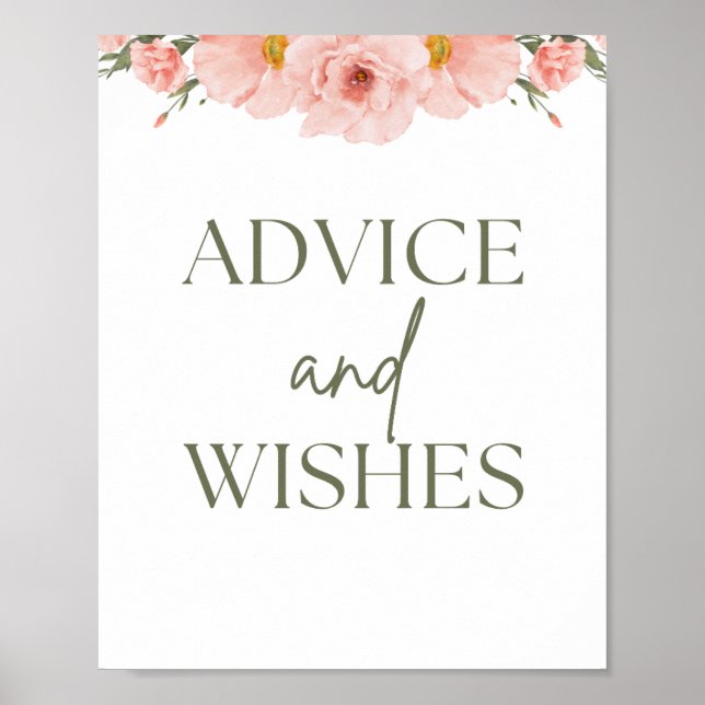 Poster sur le Baby shower Floral Peach (Devant)