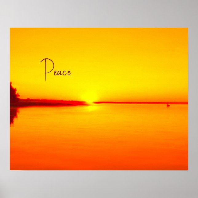 Poster sur le coucher du soleil d'ambre paisible (Devant)