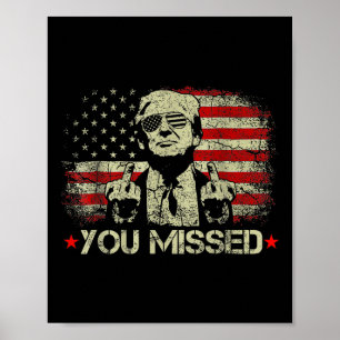 Poster (sur le dos) Trump 2024 Us American Flag vous a ma