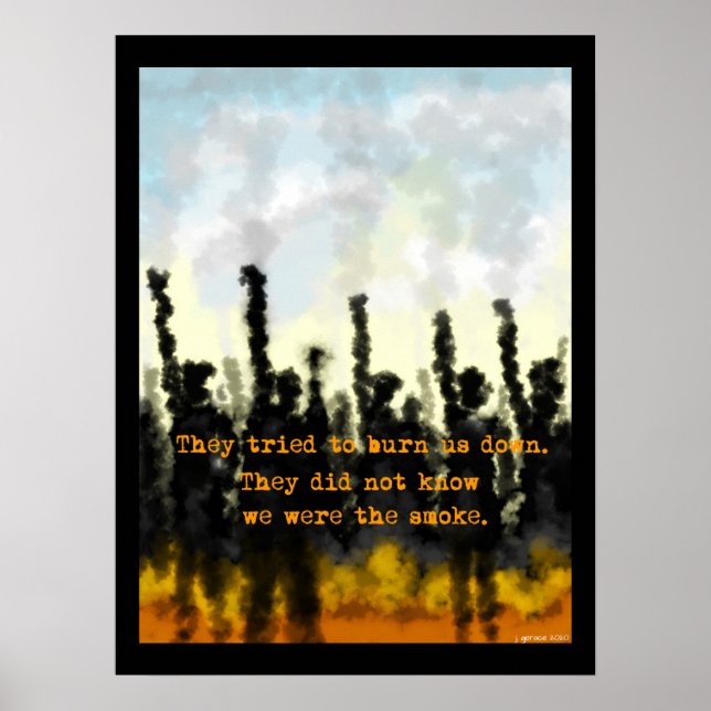 Poster sur le feu et la fumée (Devant)