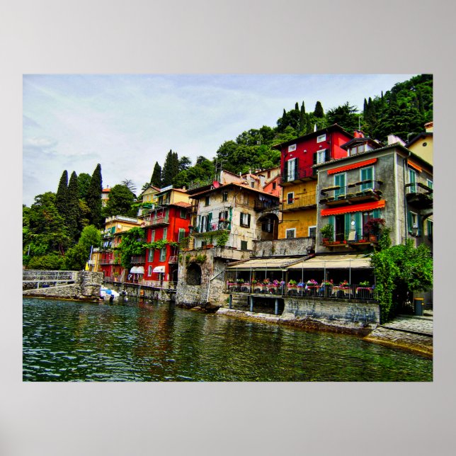 Poster sur le lac de Côme Italie (Devant)