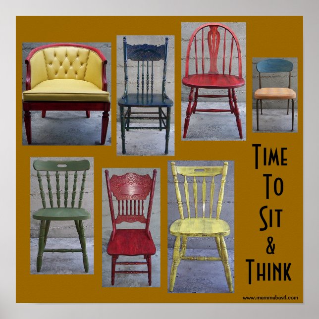 Poster sur le siège et la pensée (Devant)