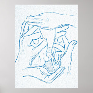 Poster sur le visage des mains