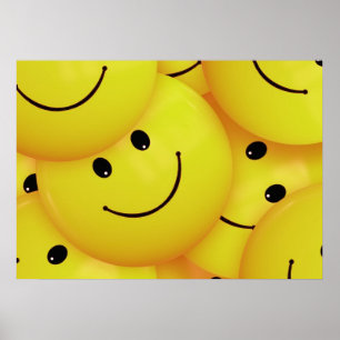 Poster sur le visage joyeux