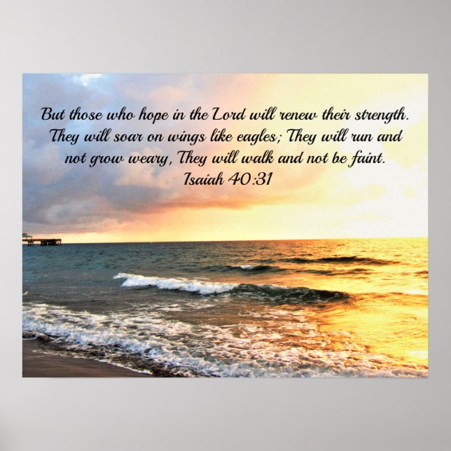 POSTER SUR LES AILES D'EAGLE ISAIAH 40:31 SCRIPTURE VERSE (Devant)