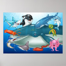 Poster sur les animaux de mer