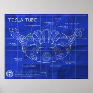 Poster sur les bleus de Tesla Tube